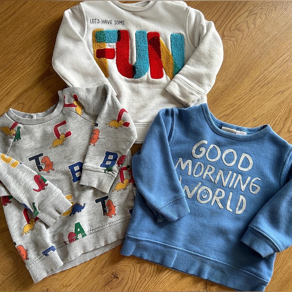 Bundle of three 9-12 months sweatshirts